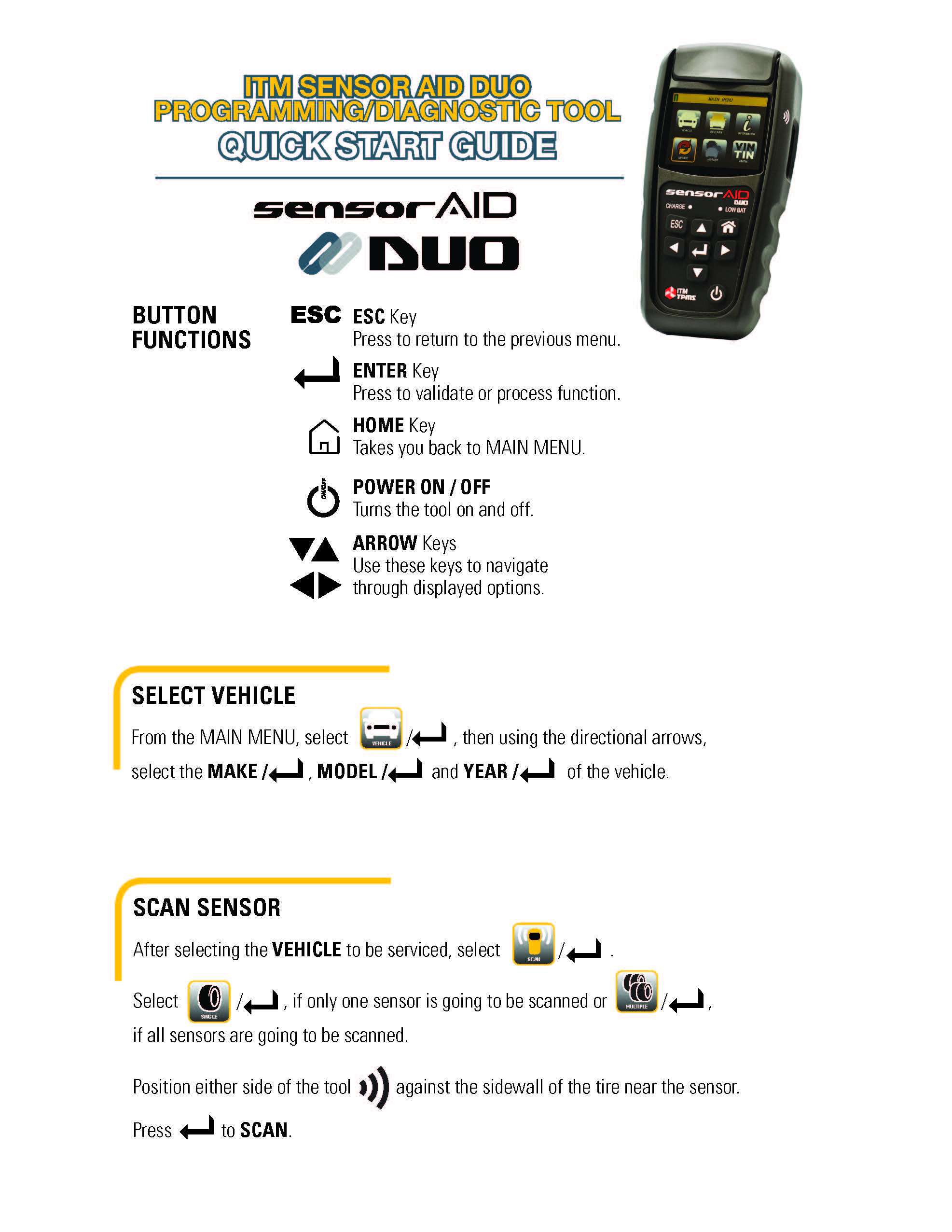 ITM Sensor AID Duo Programming/Diagnostic Tool 0800G4